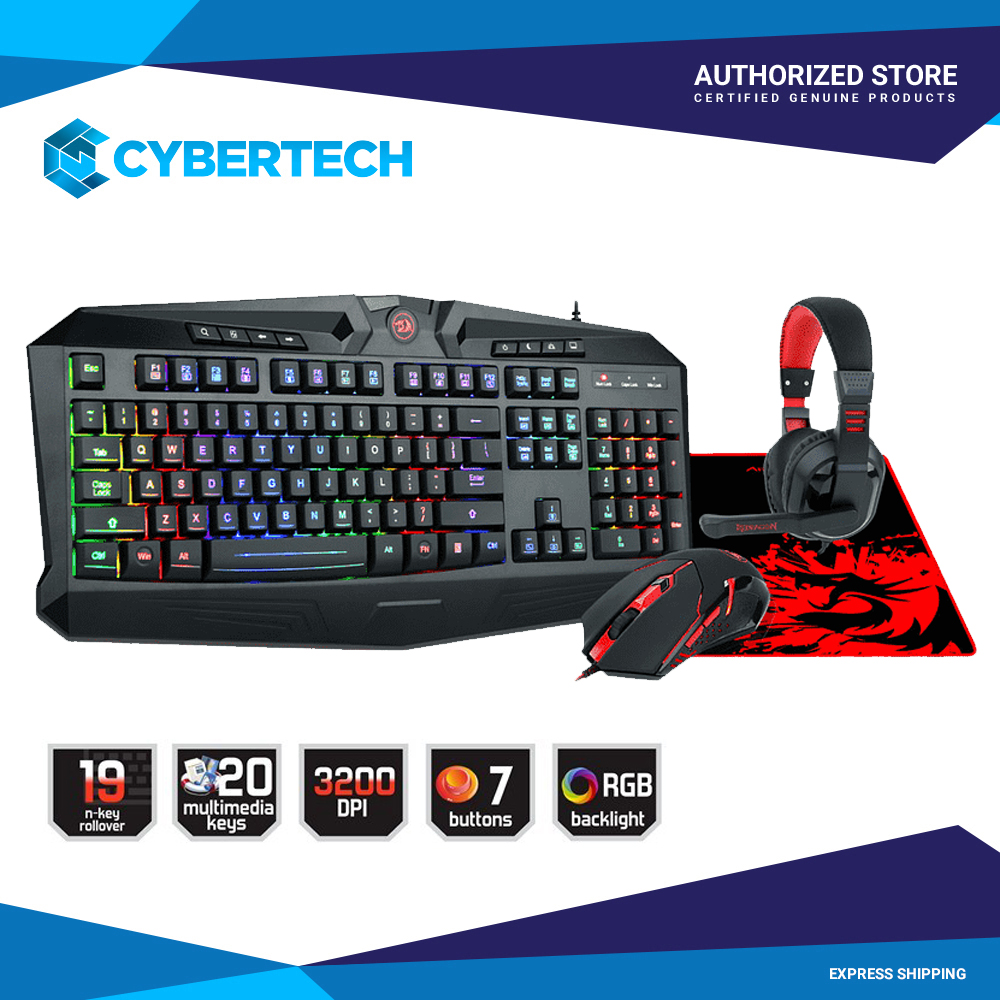 Redragon S101-ba KeyboardMouseHeadsetMousepad in Set Redragon