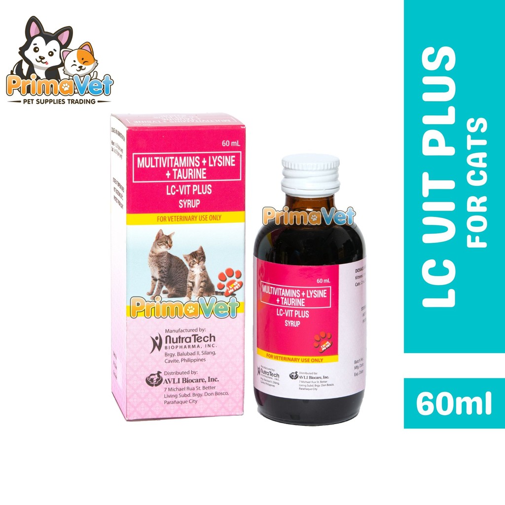 Ub]LC Vit Plus Syrup Vitamins for Cats and Kittens 60ml Lazada PH