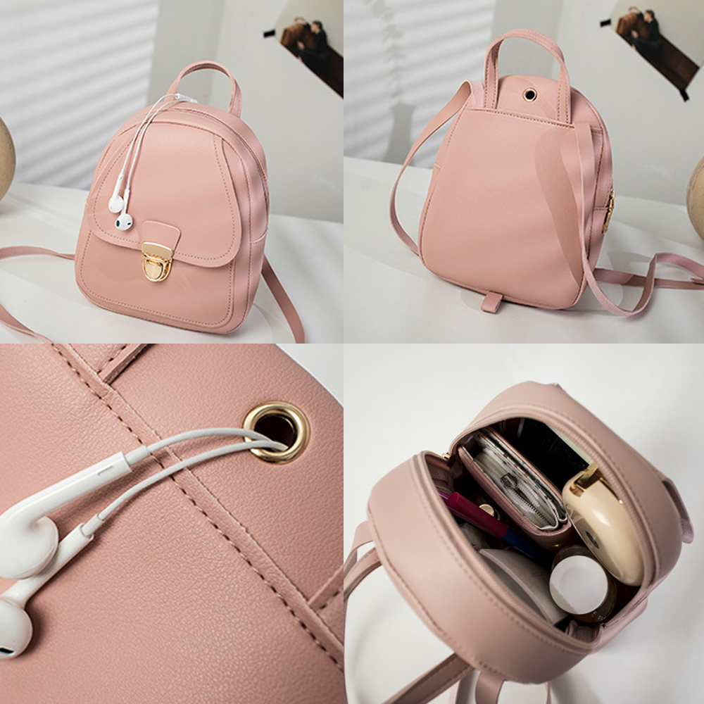 Fashion Women MultiFunction Teenage Girls PU Leather School Backpack