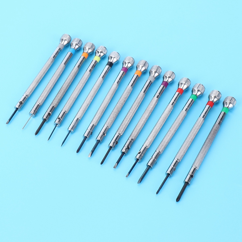 0.6Mm-2.0Mm 13Pcs New Watchmakers Screwdrivers Set Watch Glasses Flat ...