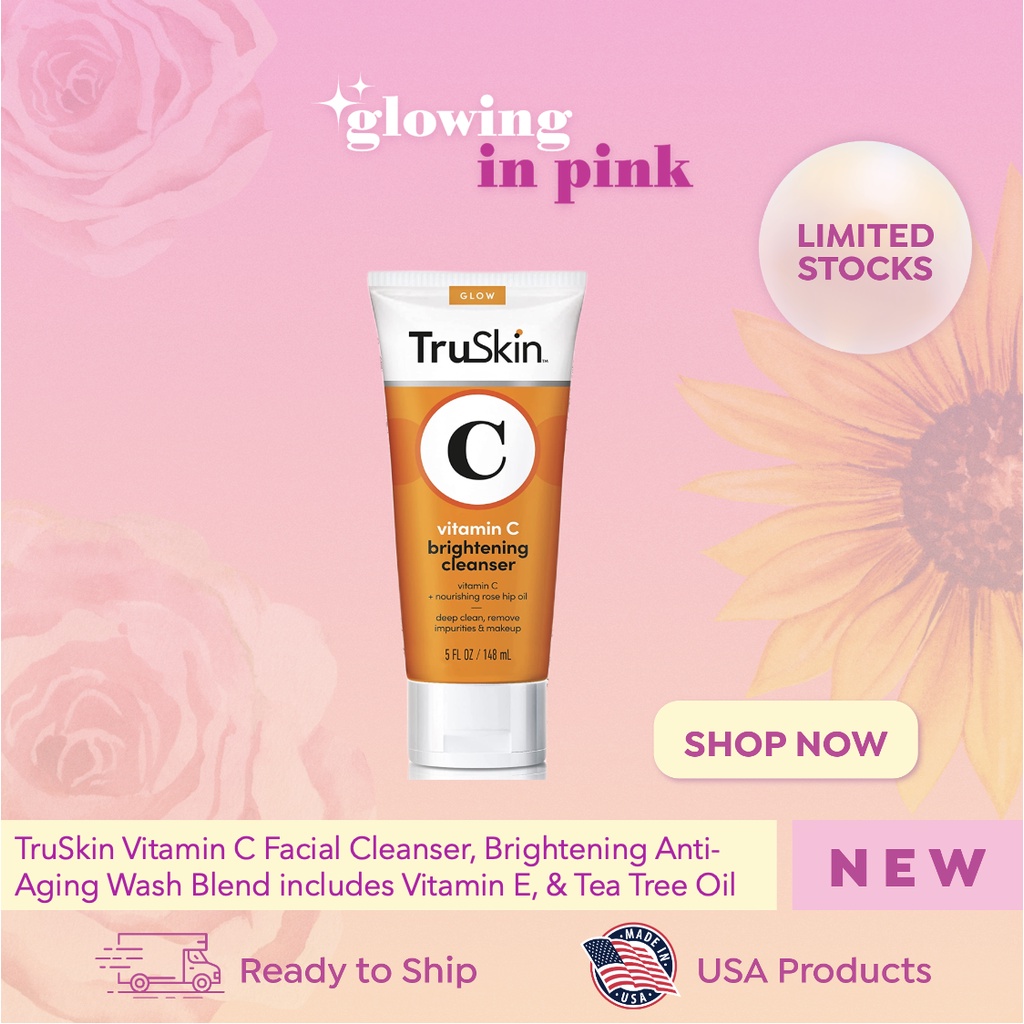 TruSkin Vitamin C Facial Cleanser, Brightening AntiAging Face Wash, 5