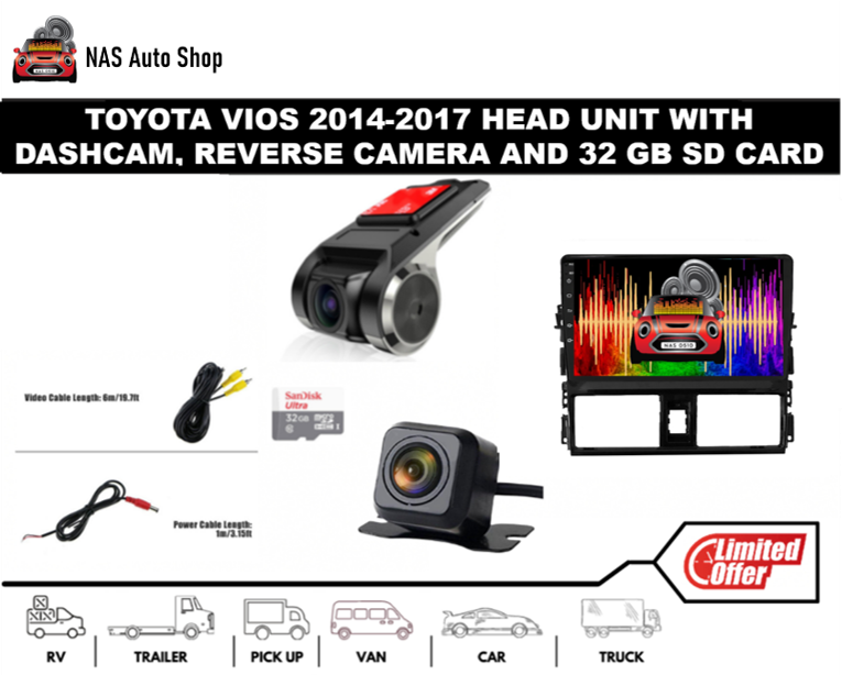 [𝟮+𝟯𝟮] 10 inch Android Head Unit GPS Monitor for Toyota VIOS 20142017