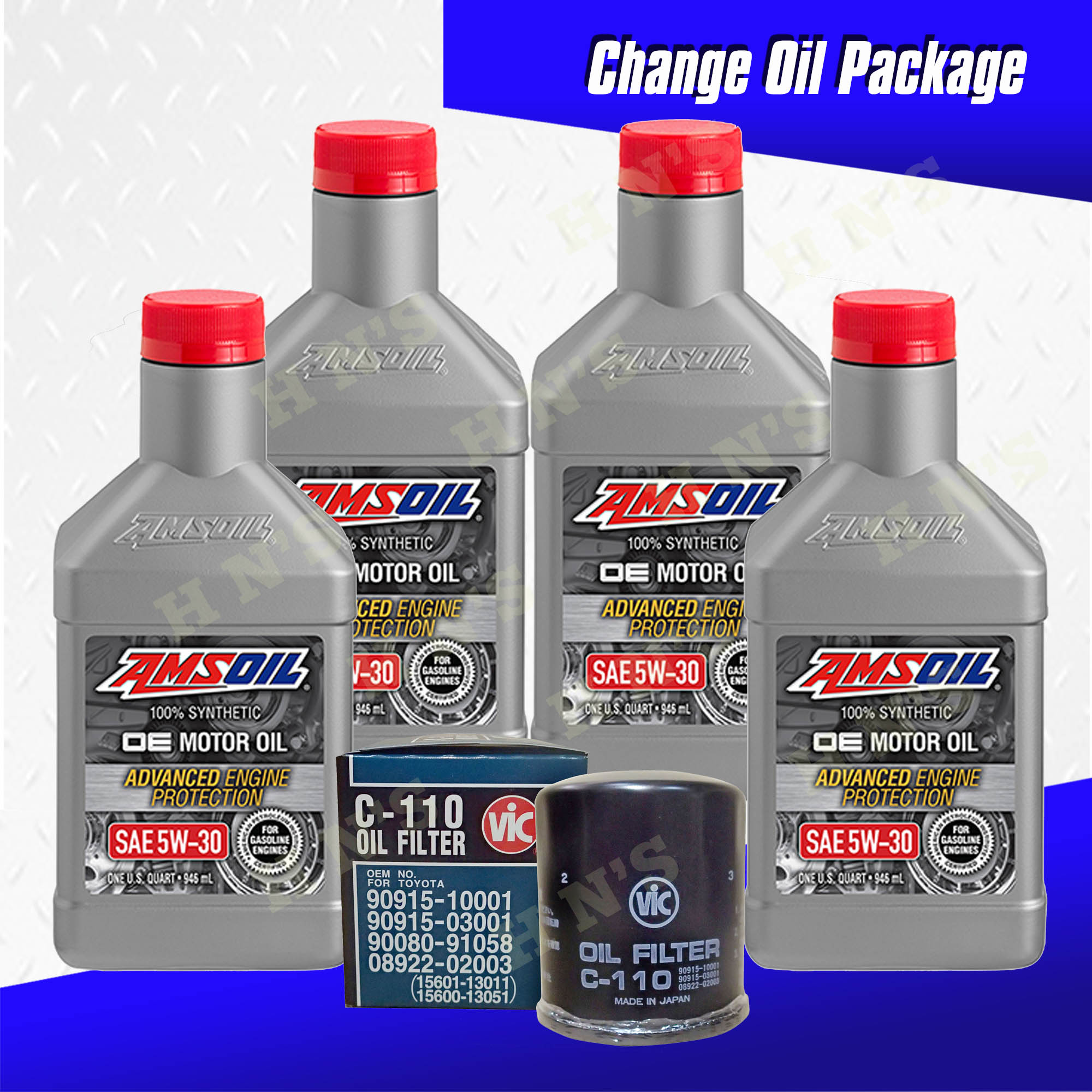 AMSOIL OE 5W-30 Full Synthetic Oil Change Package for Toyota Vios ...