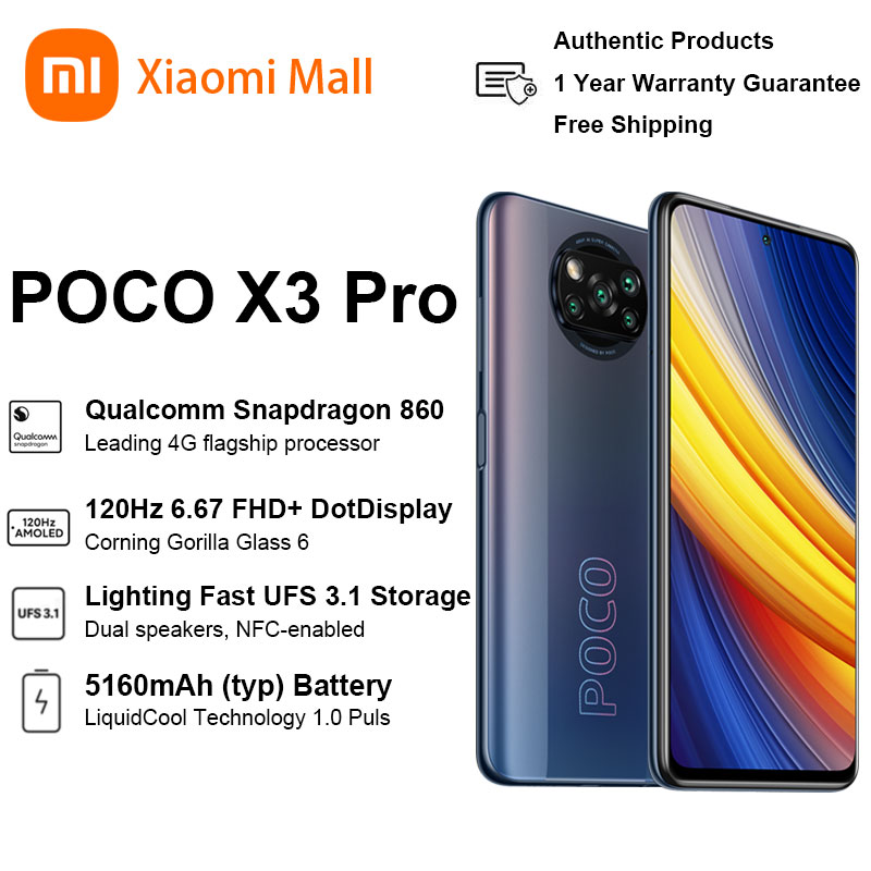 Xiaomi Poco X3 Pro - Smartphone 8+256GB, 6,67€ 120Hz FHD+ DotDisplay,  Snapdragon 860, 48MP Quad Camera, 5160mAh (Phantom Black) : :  Electrónicos