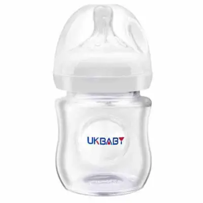 UKBABY Natural Glass Feeding Bottle 4 Oz