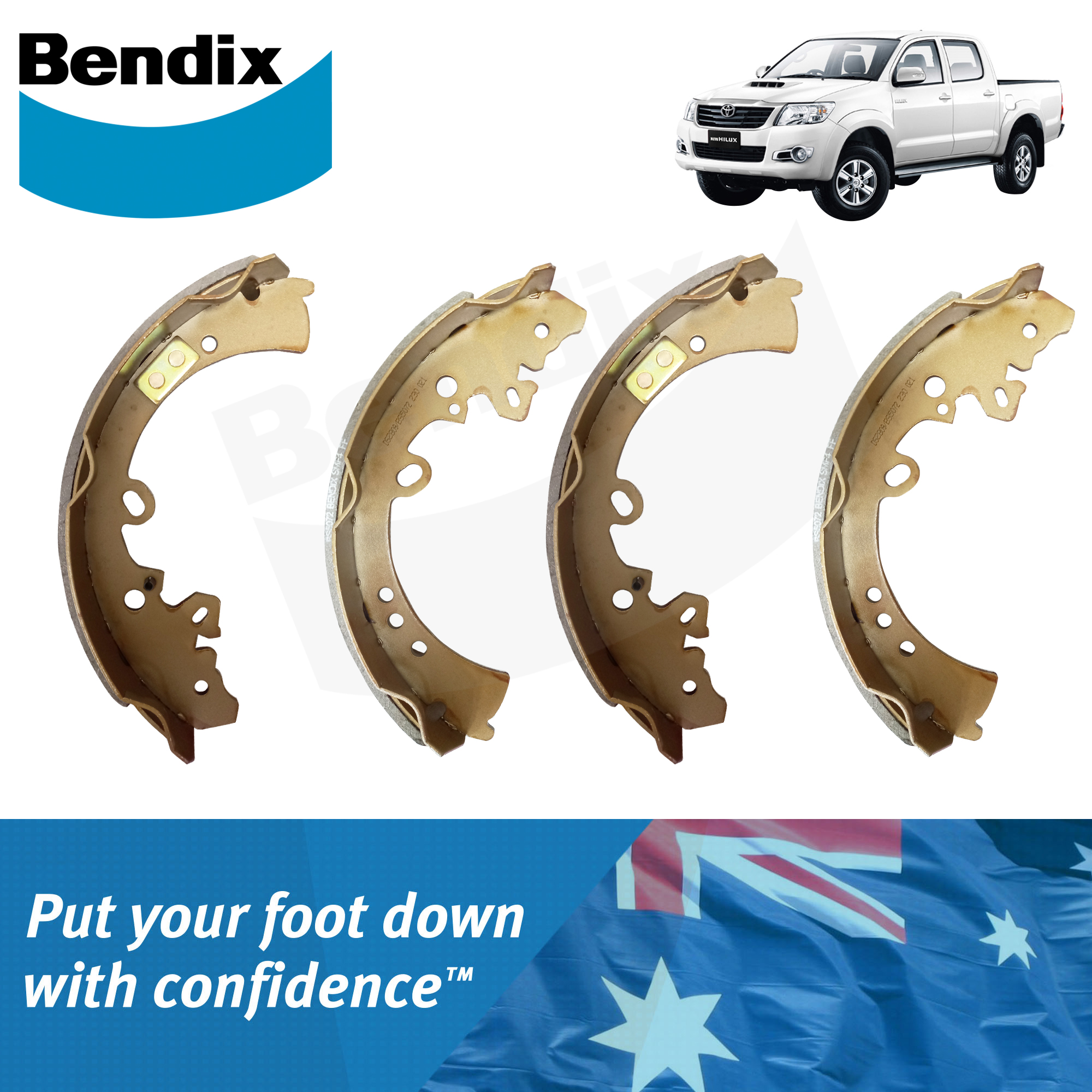 Bendix Brake Shoe DS2809/BS5072 Set for Toyota Hilux, Fortuner 2005