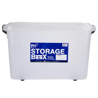 Landmark Klio Storage Box 35 L with Wheels Clear