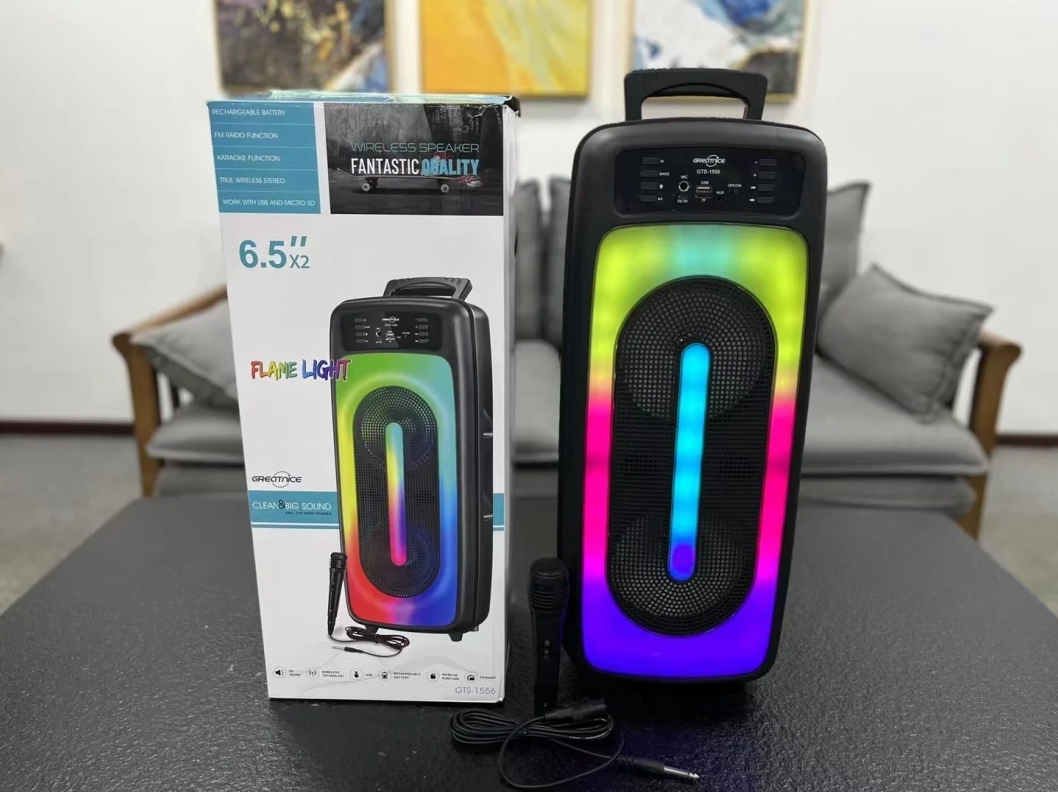 Super Bass 6.5X2 Inch Karaoke Wireless Bluetooth Speaker with FREE