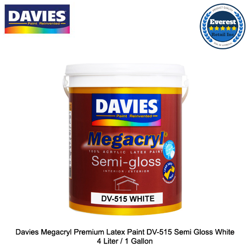 Davies Megacryl Premium Latex Paint White 4 Liter / 1 Gallon (Choose