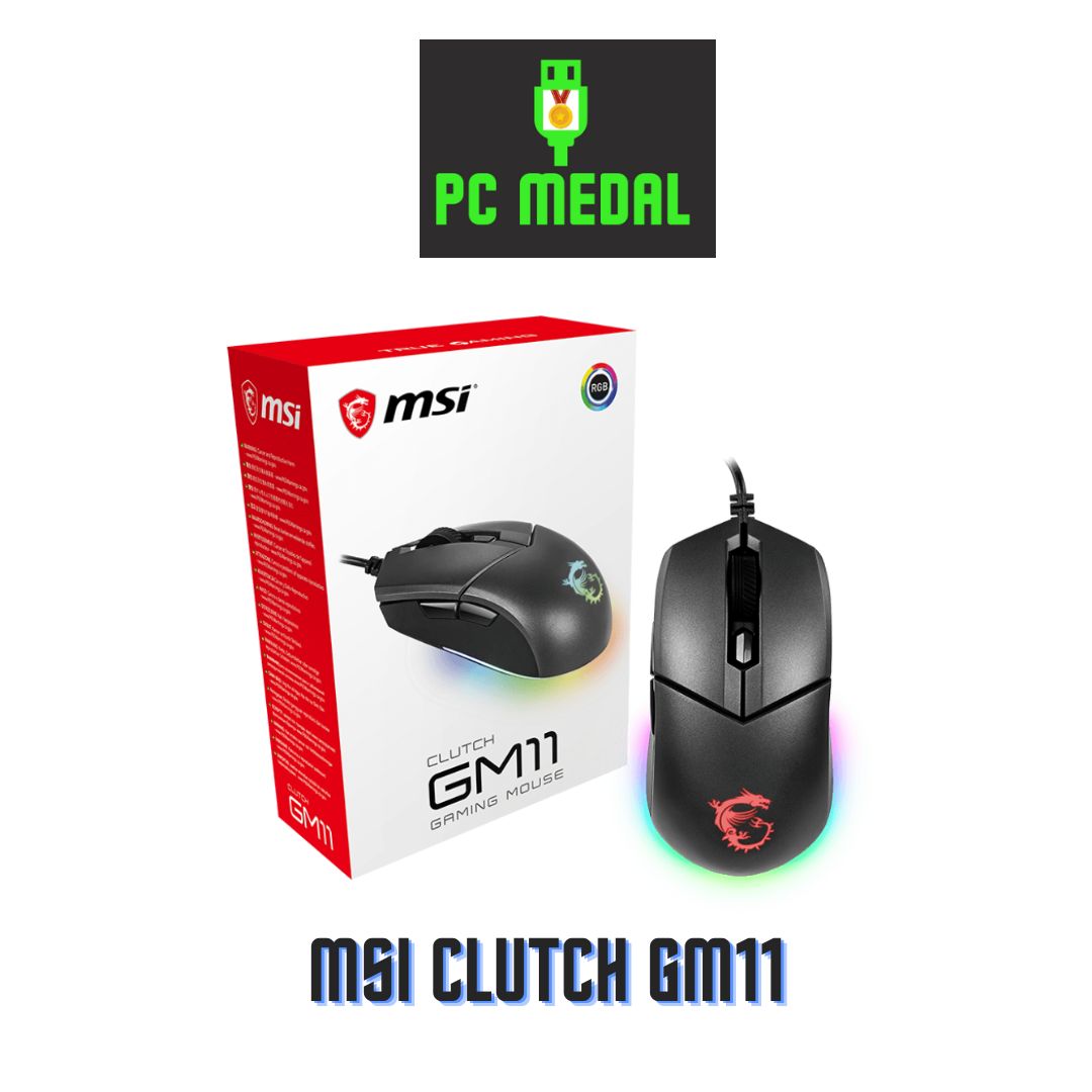 MSI Clutch GM11 Gaming Mouse, 5000 DPI, 10M Omron Switches, Optical