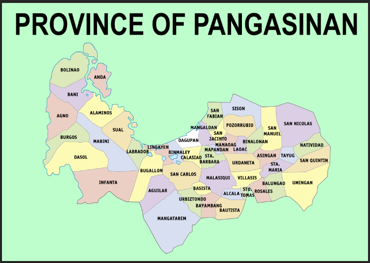 Pangasinan Province Map Waterproof A4 Laminated Chart | Lazada PH