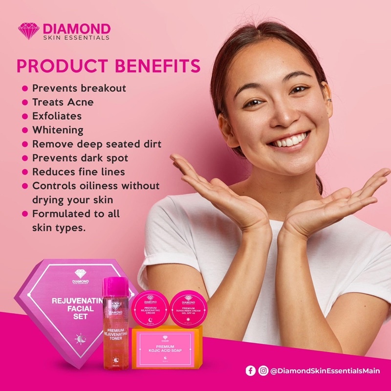 Diamond Rejuvenating Facial Set.Prevents Breakout, Treats Acne,  Exfoliaters, Whitening, Remove Deep Seated Dirt/100% Authentic | Lazada PH