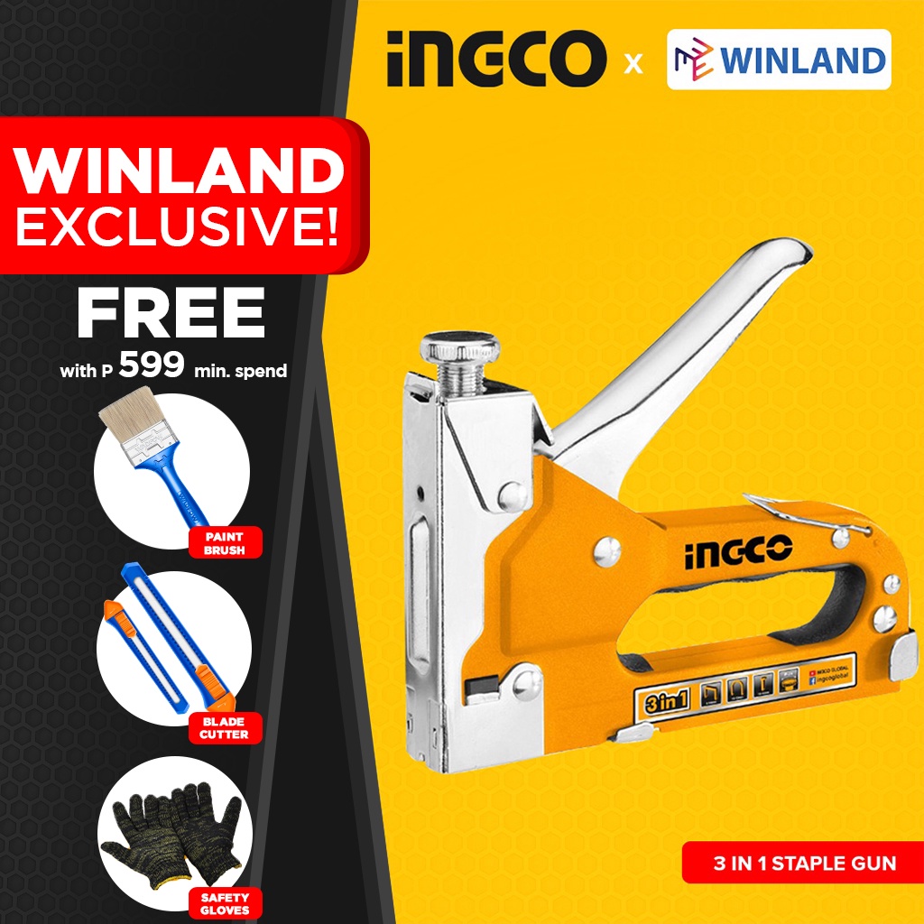 10000 guaranteed genuine Ingco Original 3 in 1 Staple Gun Tacker