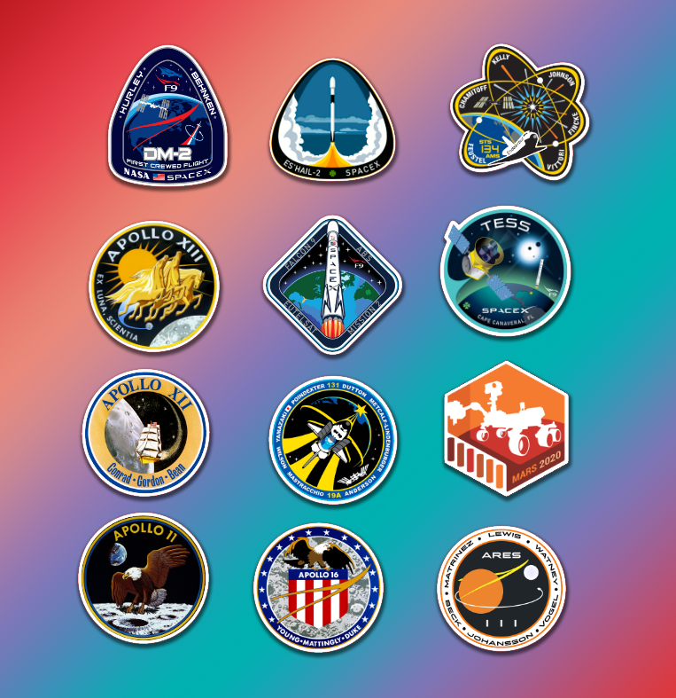 1 Set Nasa SpaceX assorted mission badges (12 pcs.) | Lazada PH