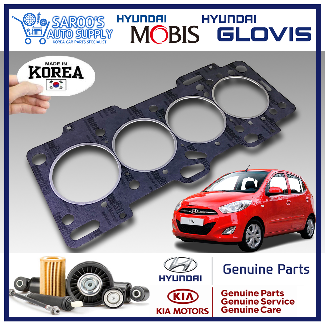 [Carbon] Cylinder Head Gasket For Hyundai I10 , 20072012, Gas , Made