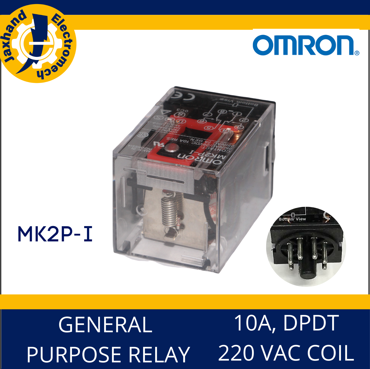 OMRON MK2P-I DC 24V Relay 8-Pin 10A 250VAC With PF083A Socket Base