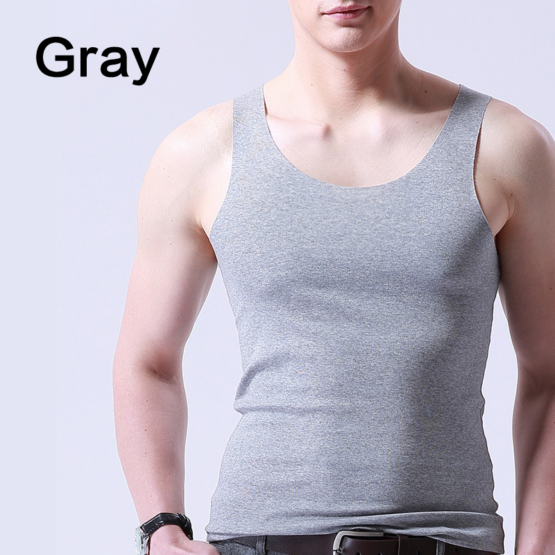 Blues Shop 1 CÁI Casual Bouncy Top Men liền mạch Băng lụa mỏng Slim Undershirt Thời trang đàn hồi rắn