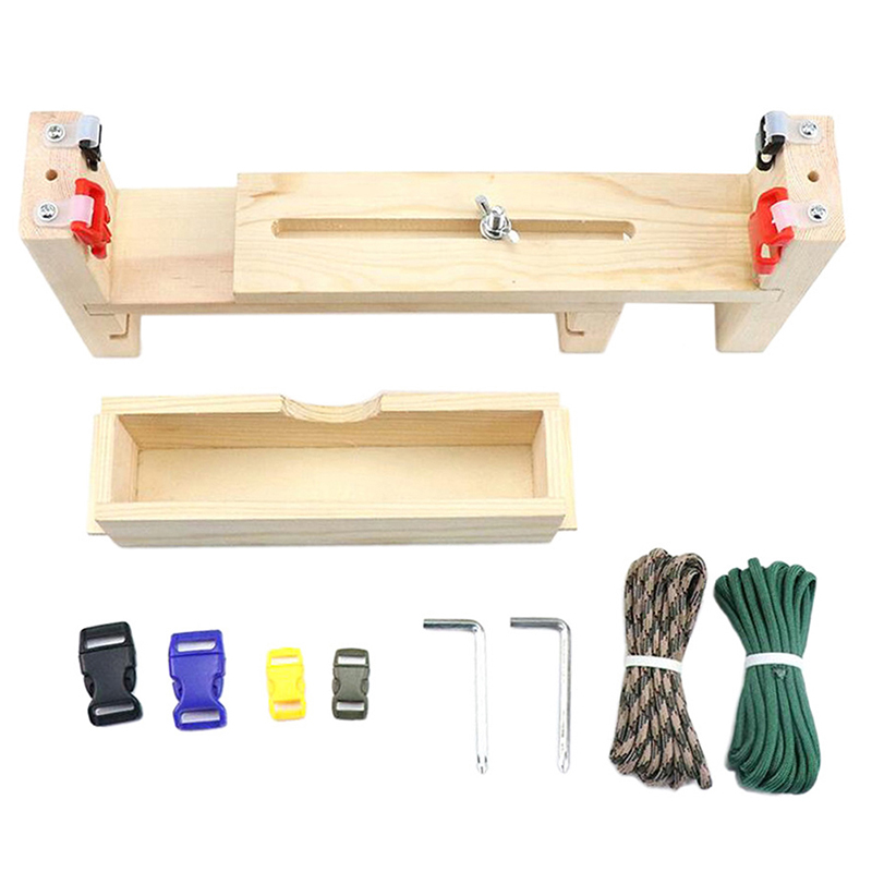 NEW DIY เครื่องมือสร้อยข้อมือทอ Workbench ความยาวปรับ Manual ไม้