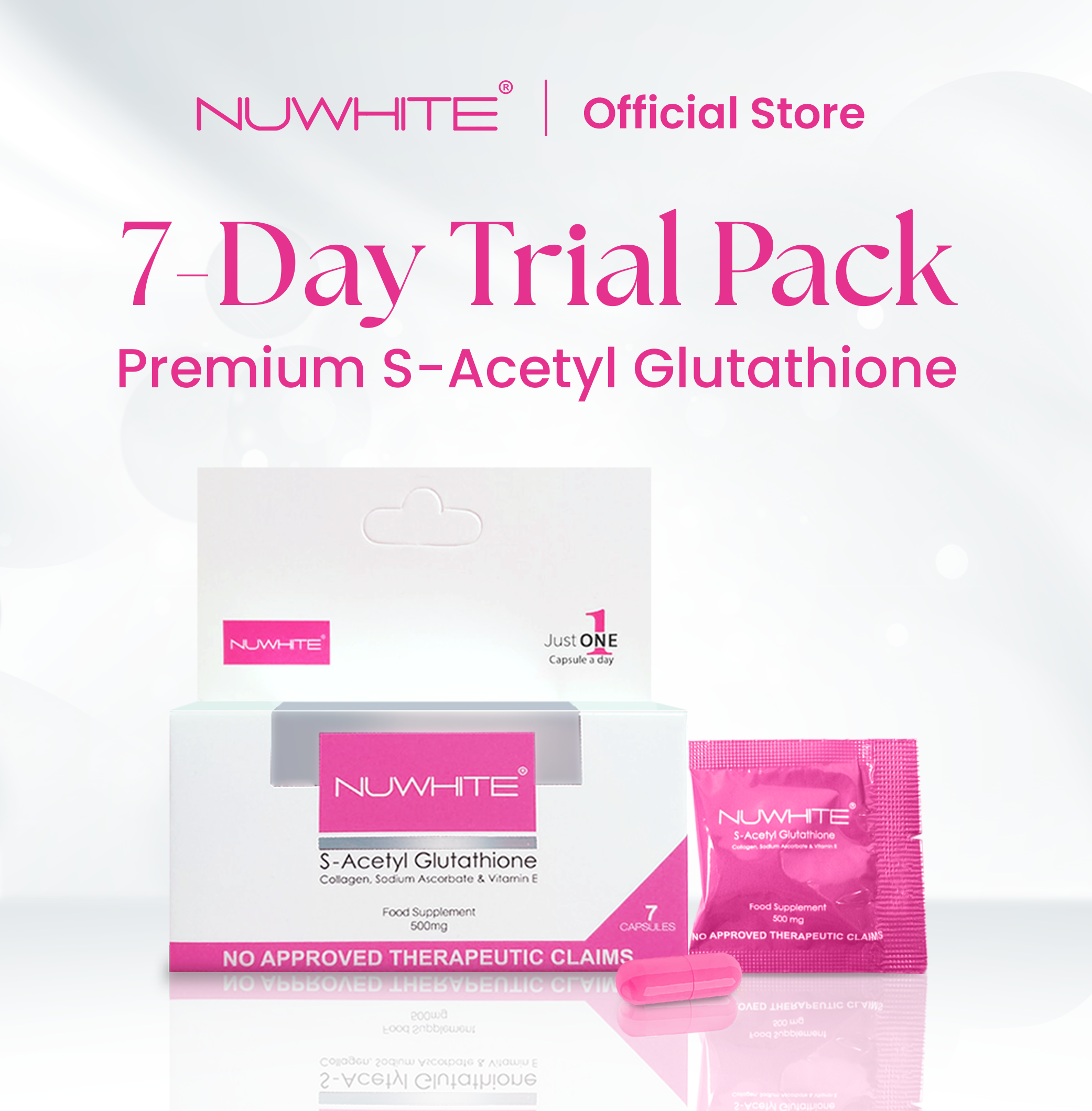 nuwhite premium glutathione Nuwhite S-Acetyl Glutathione 7-Day Trial Pack - 200mg of S-Acetyl  Glutathione