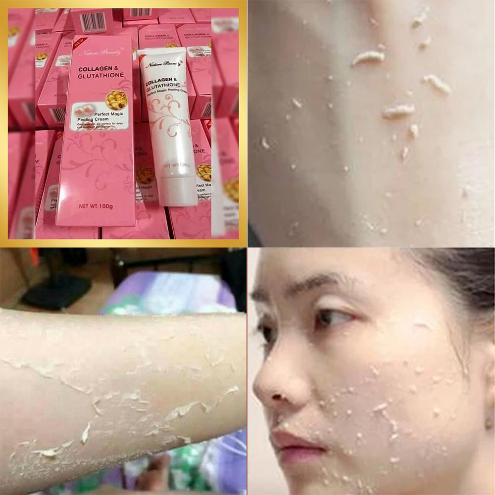 Nature Beauty Collagen and Glutathione Peeling Cream 100g 100 grams each Perfect Magic - Original Glutathione with Aloe Vera Peeling Cream 100g Melasma / Wrinkles / Skin Dark Spot Instant Whitening