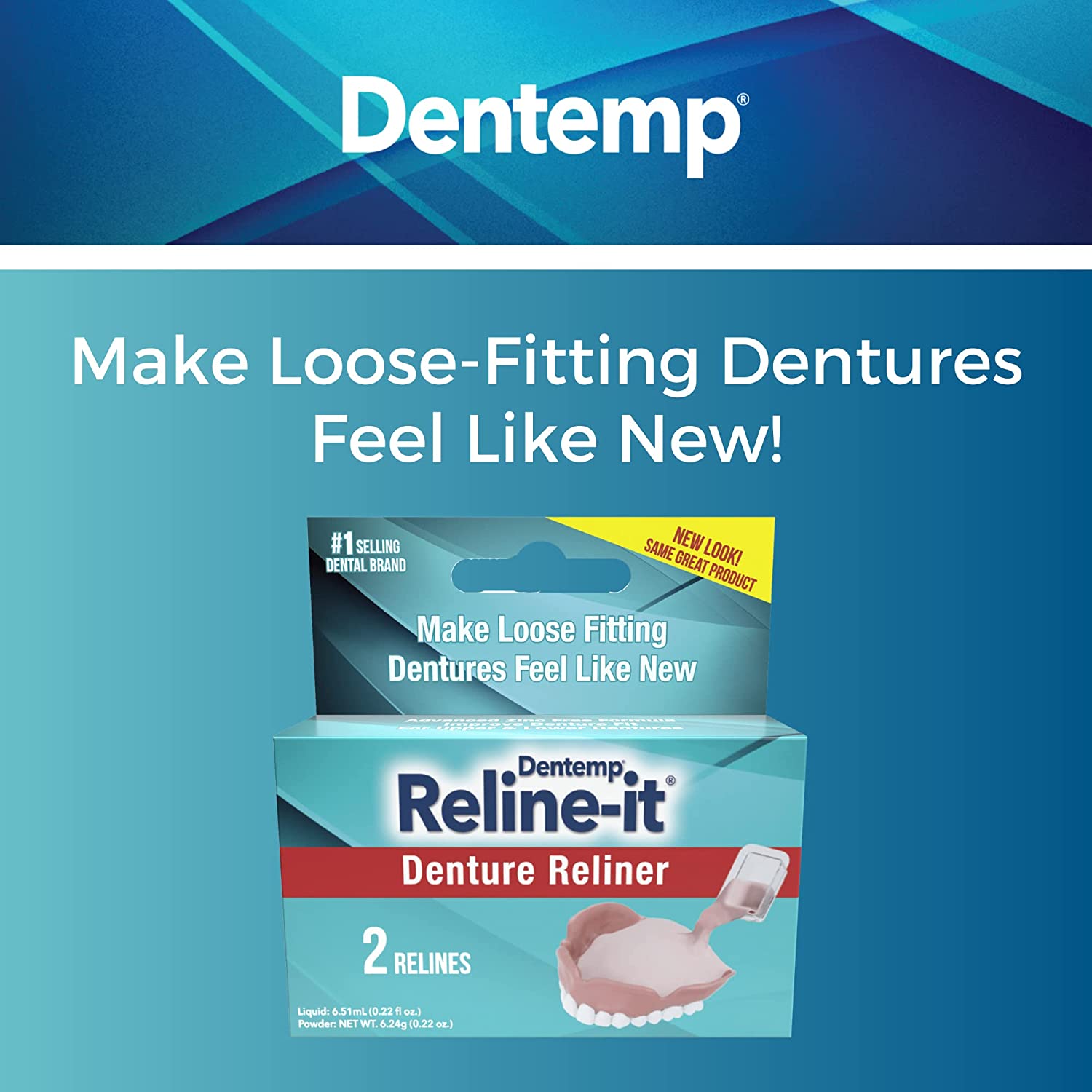 Dentemp Reline-It Denture Reliner - 2 relines