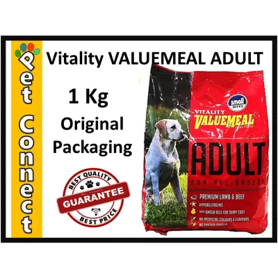 VITALITY VALUEMEAL Adult 1Kg ORIGINAL PACKAGING Dog Food for Adult Value Meal Small Bites