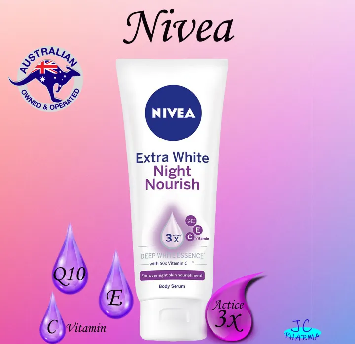 nivea extra white body serum night nourish