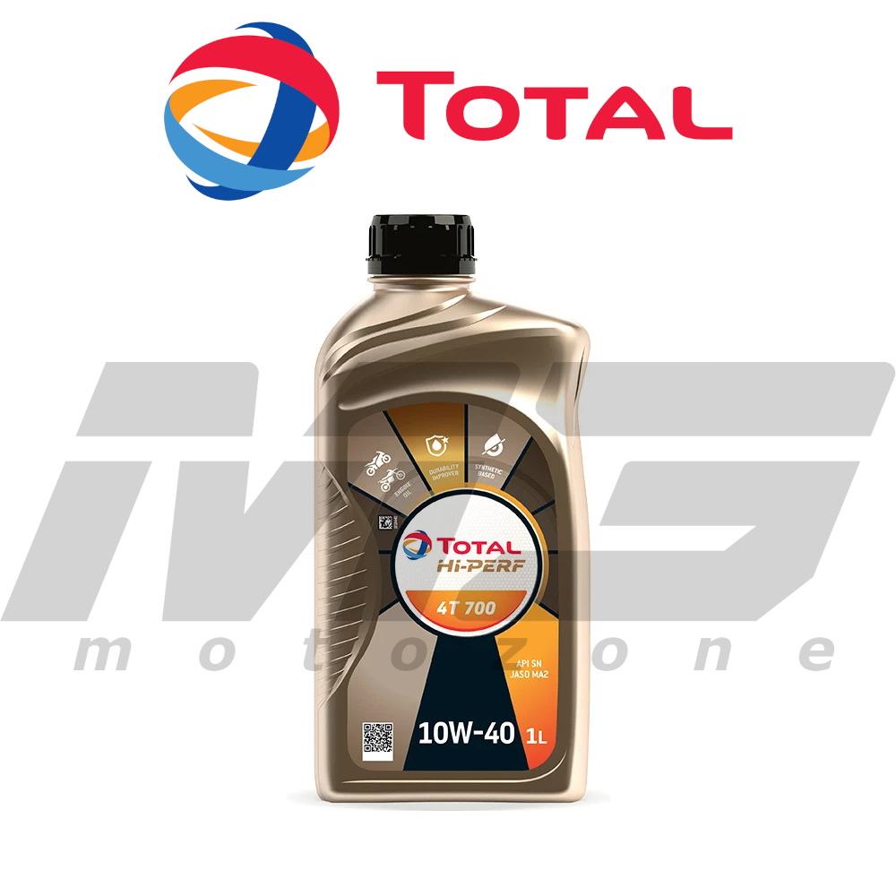 Total HiPerf 4T 700 10w 40 Semi Synthetic Motorcycle Engine Oil 1L CF