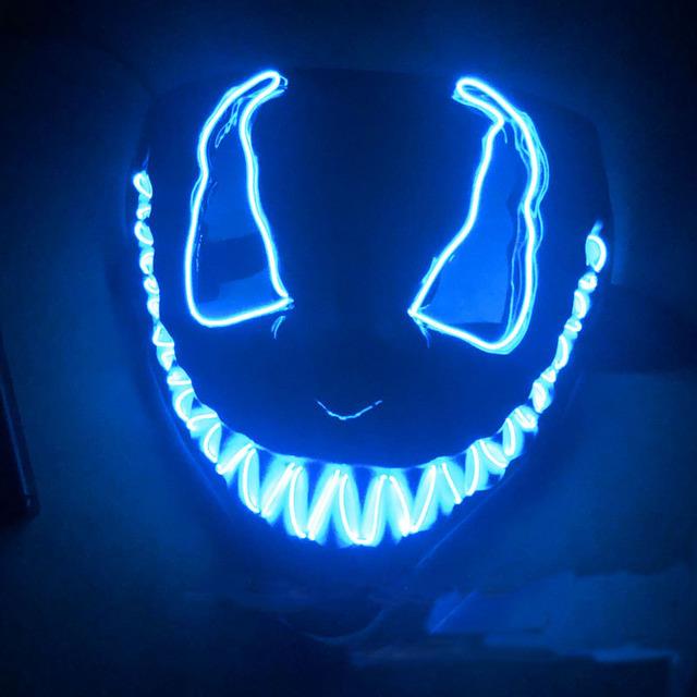 LED Luminous Mask Venom Clown Glowing Cosplay Horror Full Face Mask ...