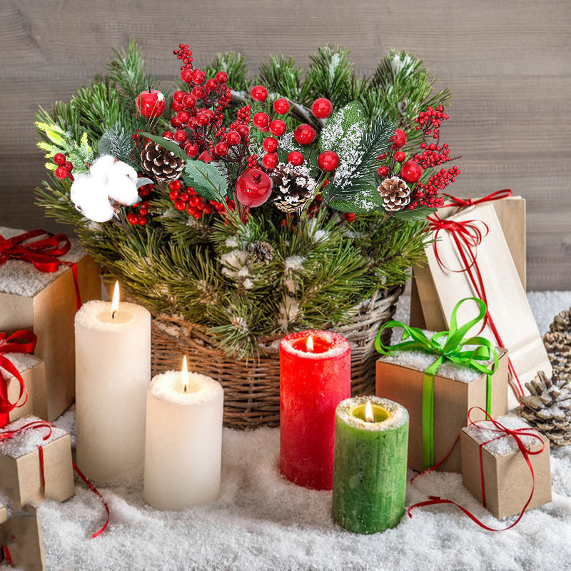 1/3pcs Giáng sinh Nhân Tạo Red Berry Pine Cone Chi Nhánh với Holly Mô Phỏng Hoa Quà Tặng Đóng Gói TỰ LÀM Đồ Trang Trí cho Đám Cưới Đảng Trang Trí Nội Thất