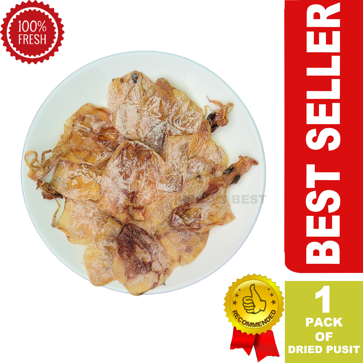 Dried Pusit (Dalupapa) unsalted class B 1 pack 100 grams Cebu's Best