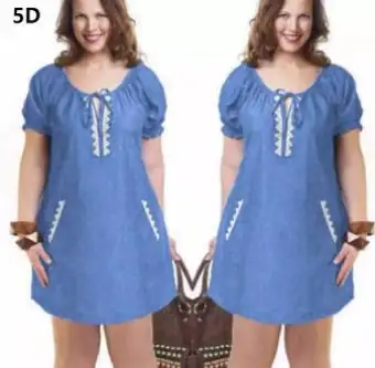 denim plus size dresses