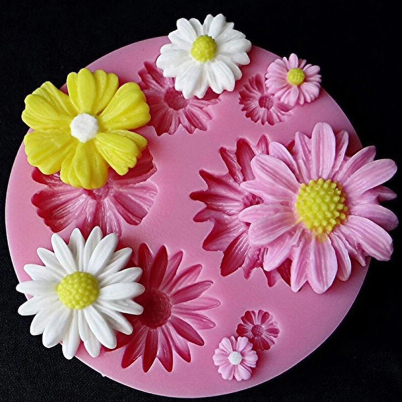 UG 3D Sunflower Flower Petals Embossed Silicone Mold Relief Fondant Cake Decor Tool