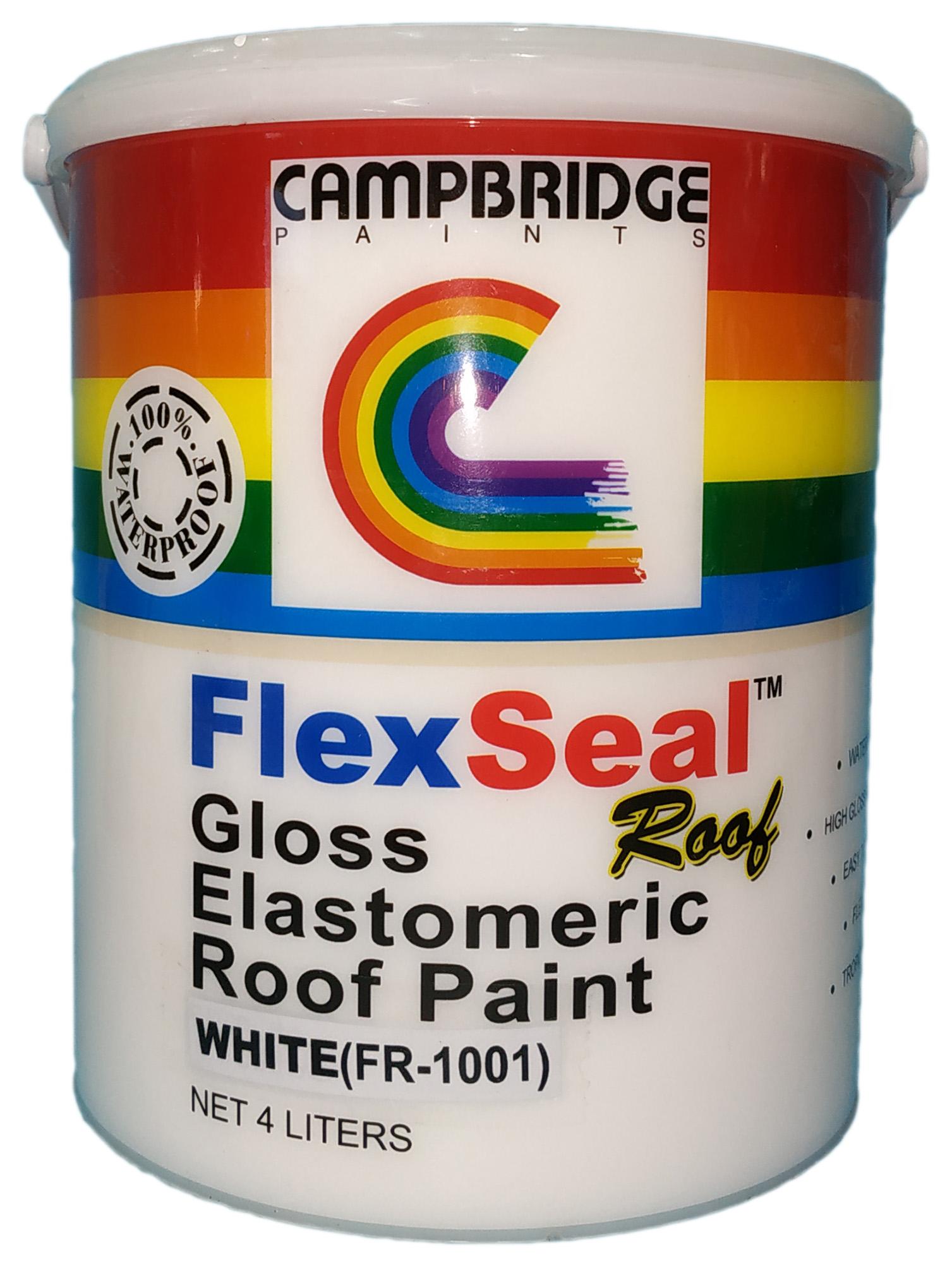 Campbridge flexseal ROOF gloss elastomeric roof paint WHITE FR1001