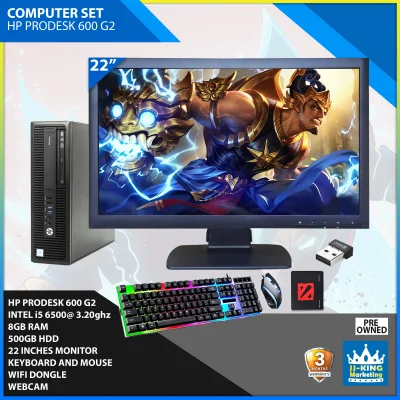 Computer Set / Intel i5 / 4gb or 8gb Ram / 250gb or 500gb HDD / 22 Inches Monitor / Keyboard and mouse / Mousepad / Wifi dongle