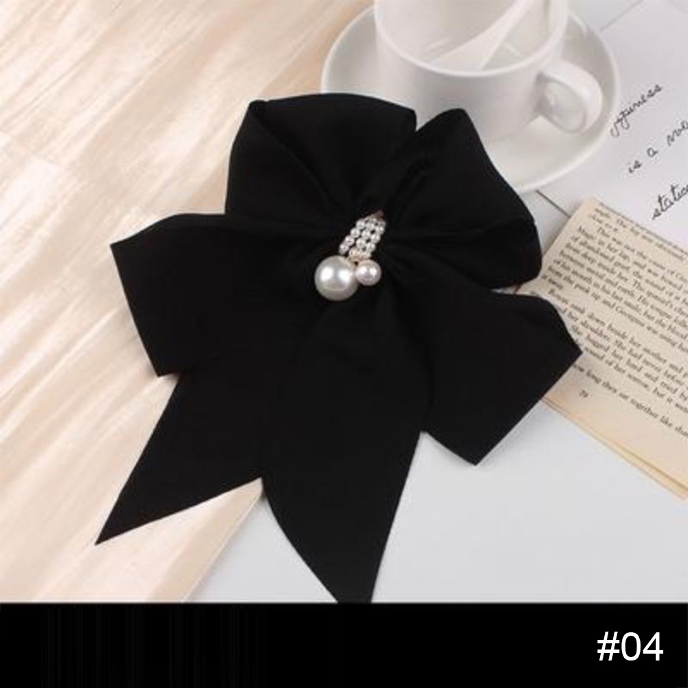 Black Pearl Ribbon Big Bow Headdress Hairpin Women's Summer Back of th –  Lee Nhi Boutique