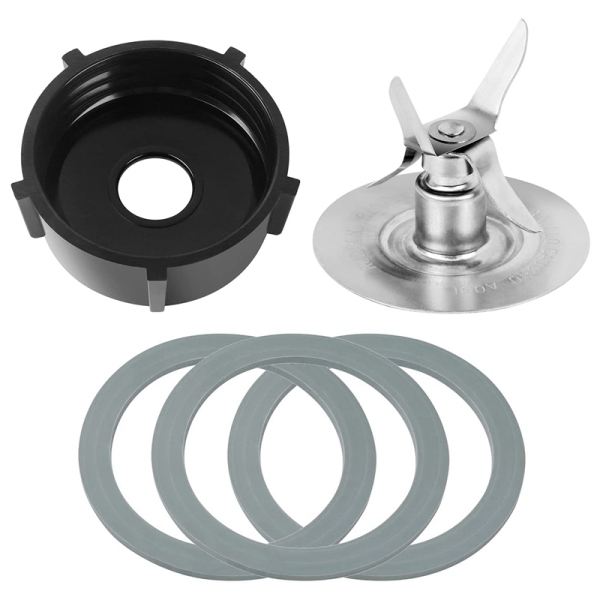 Replacement Parts for Osterizer Oster Blender Blades Assembly with 4961 Blender 4-Point Fusion Blade & Jar Bottom Cap