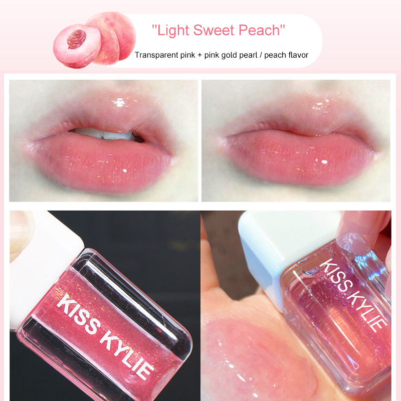 Jelly Lip Gloss Fruit Lip Oil Glittering Pearl Lasting Moisturizing Lip