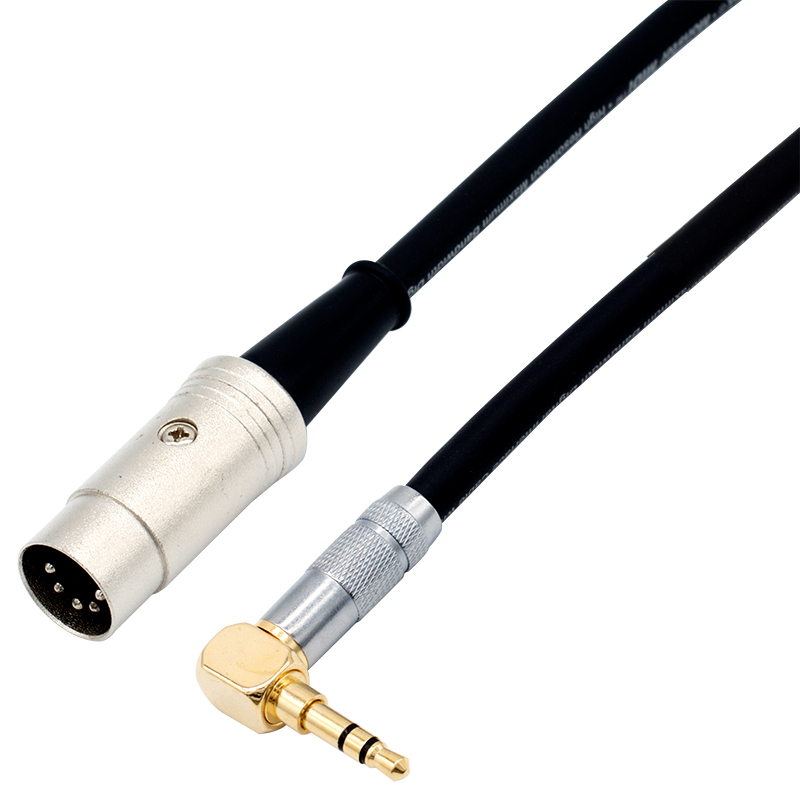 HIFI 90 Degree Right Angled 3.5mm Mini Stereo TRS To MIDI 5 Pin DIN