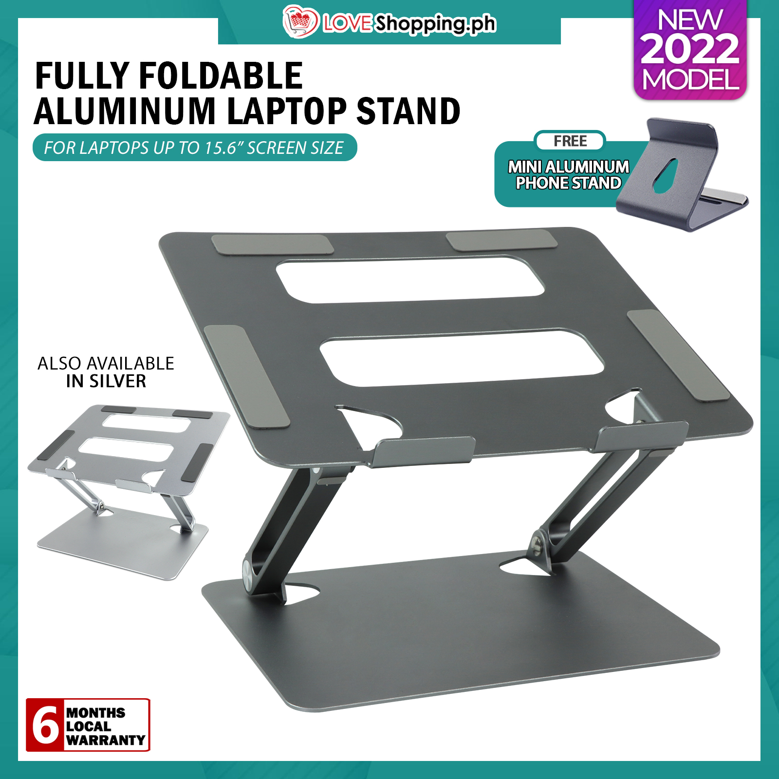 Fully Foldable Aluminum Laptop Stand Adjustable Height and Angle Laptop