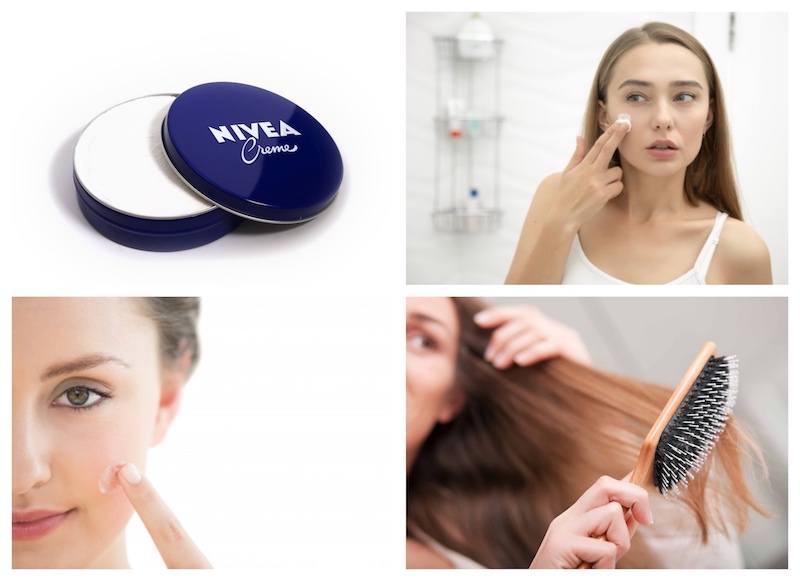 nivea face cream on hair