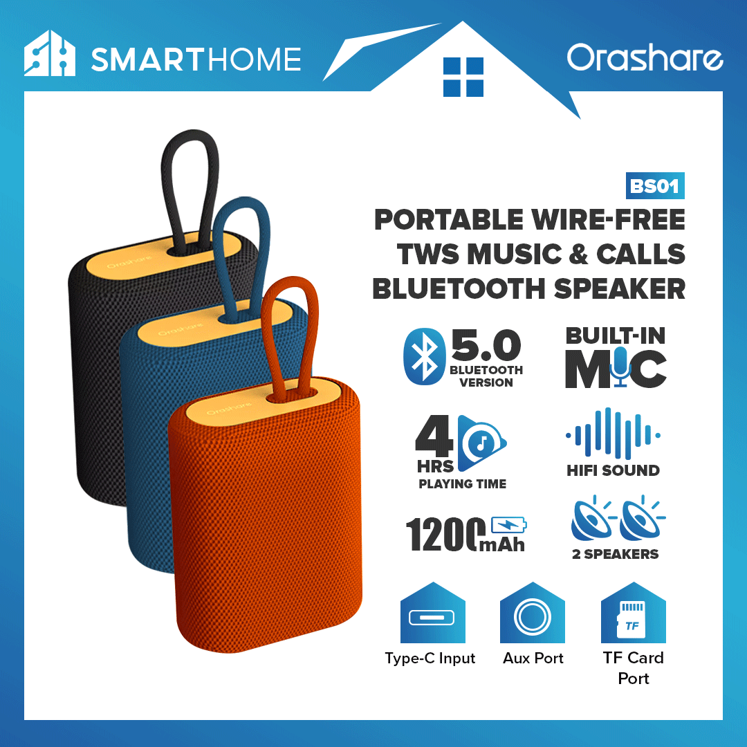 Orashare BS01 Wireless Bluetooth Speaker Outdoor Portable TWS