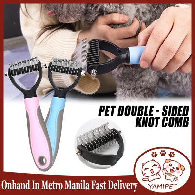 【In Stock】Pet comb Pet Dog Fur Hair Knot Cutter Remove Dog Grooming Brush Comb Metal Blade Summer