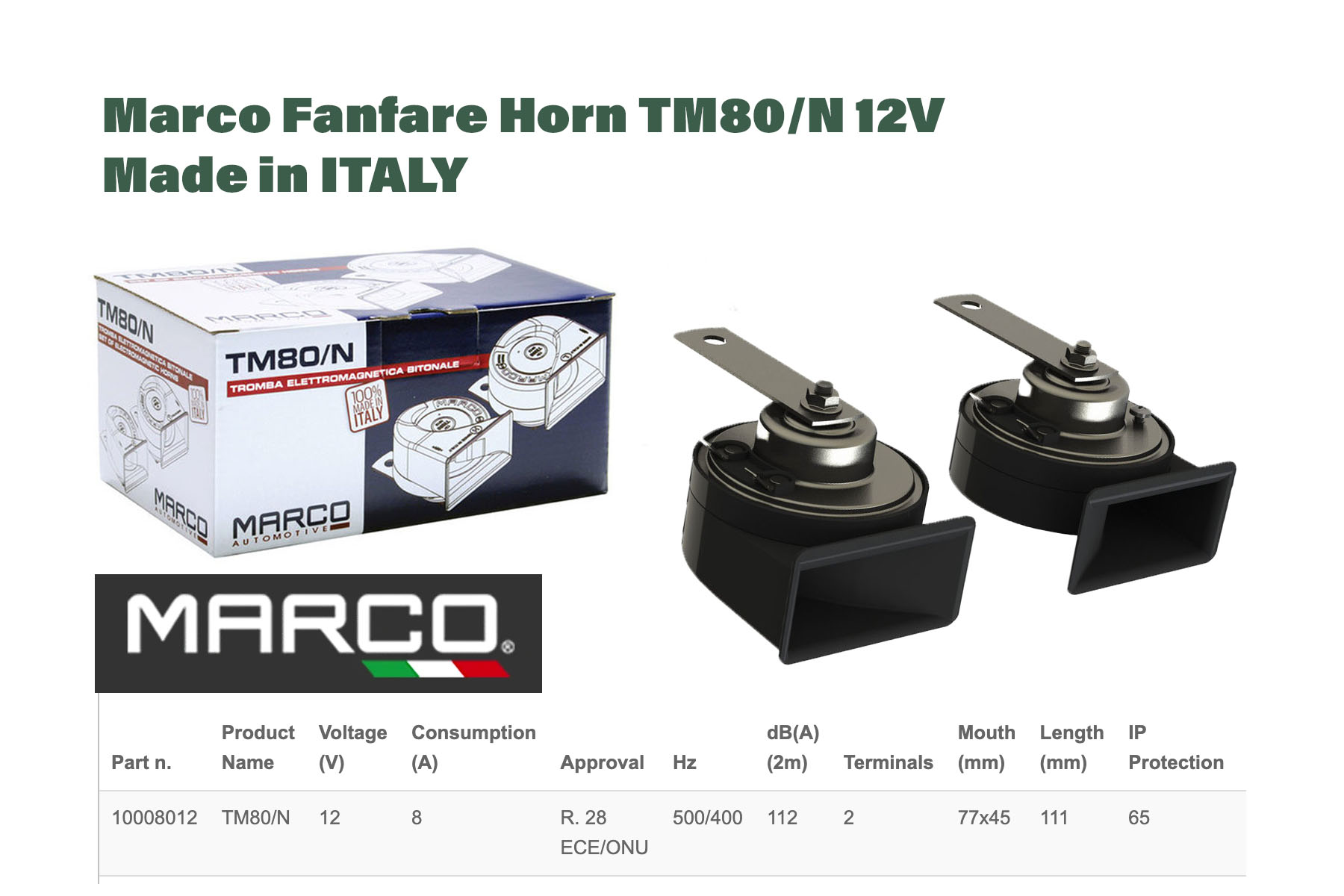 Marco Fanfare Horn TM80/N 12V