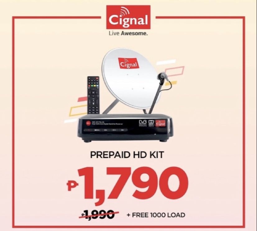 Cignal Prepaid Ultimate HD + FREE 1 Month Load of 1,000 (Excluded