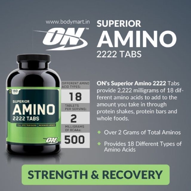 OPTIMUM NUTRITION Superior Amino 2222 Tablets, Complete Essential Amino