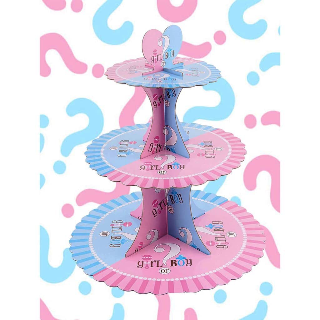 Gender Reveal Items Cupcake Stand Gender Reveal balloon with Confetti Gender Reveal Poppers