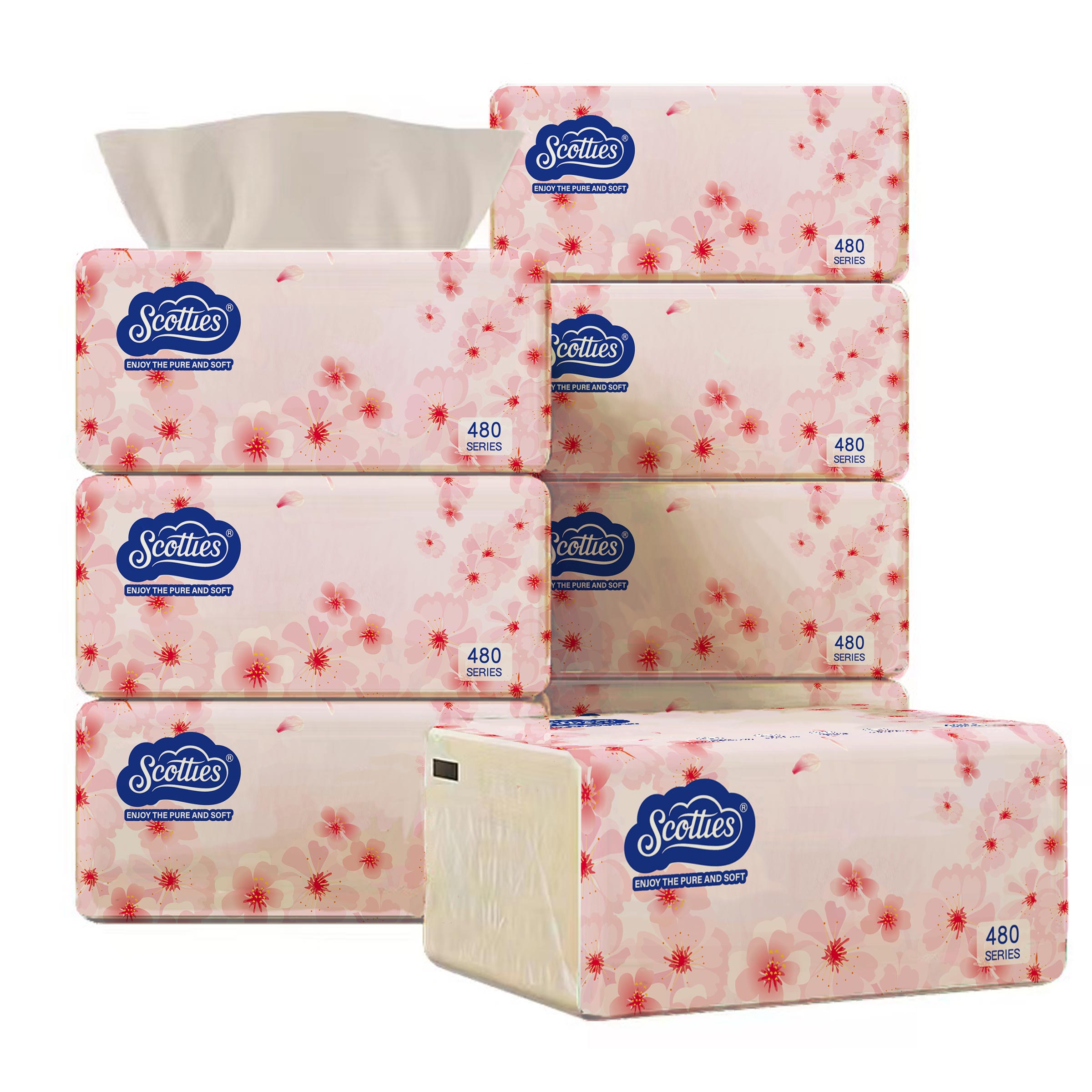 【8 packing】super soft Tissue Paper Towel For Baby Facial Tissue 480