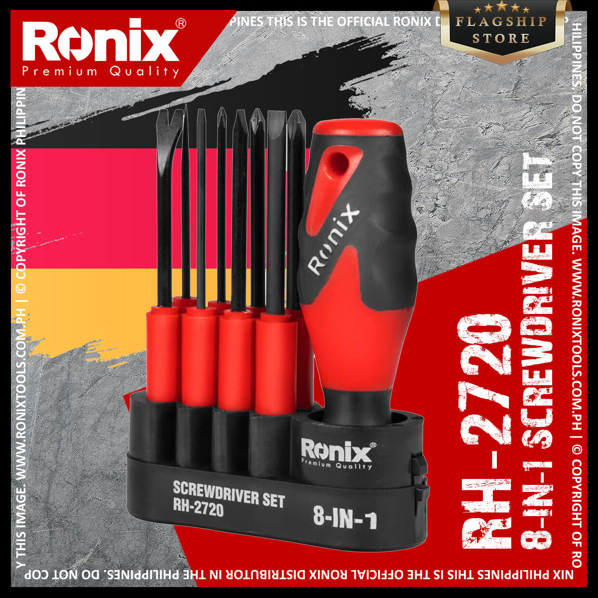 New! 🇩🇪 Ronix RH2720 All In One Screwdriver Set, 8pcs Screwdriver Set 8in1 screwdriver set
