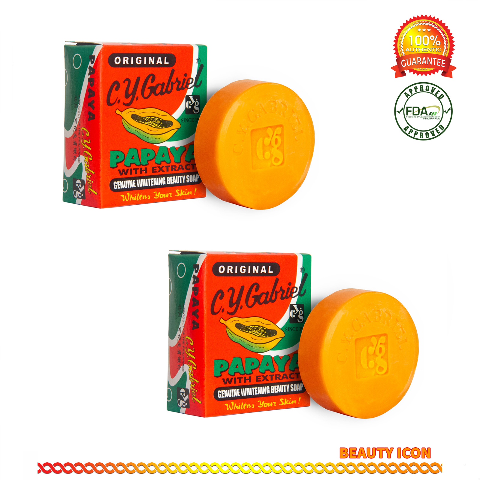 Original C.Y Gabriel papaya with extract genuine whitening beauty soap